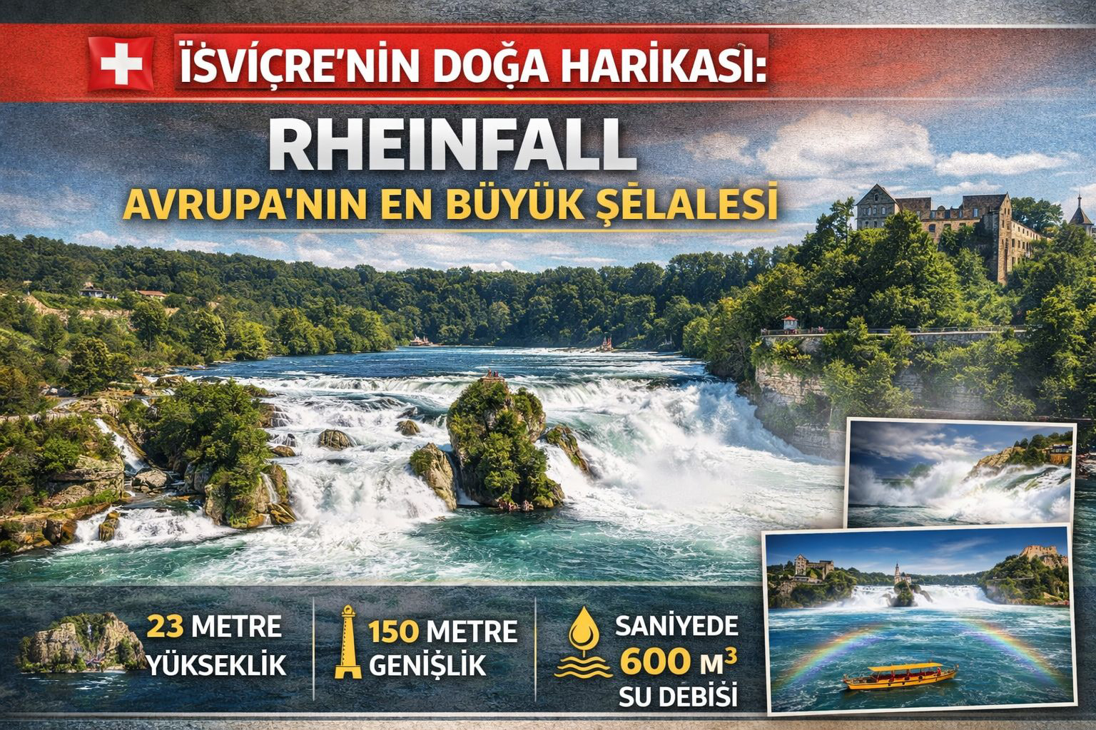 İsviçre’nin Doğa Harikası; Rheınfall Avrupa’nın En Büyük Şelalesi