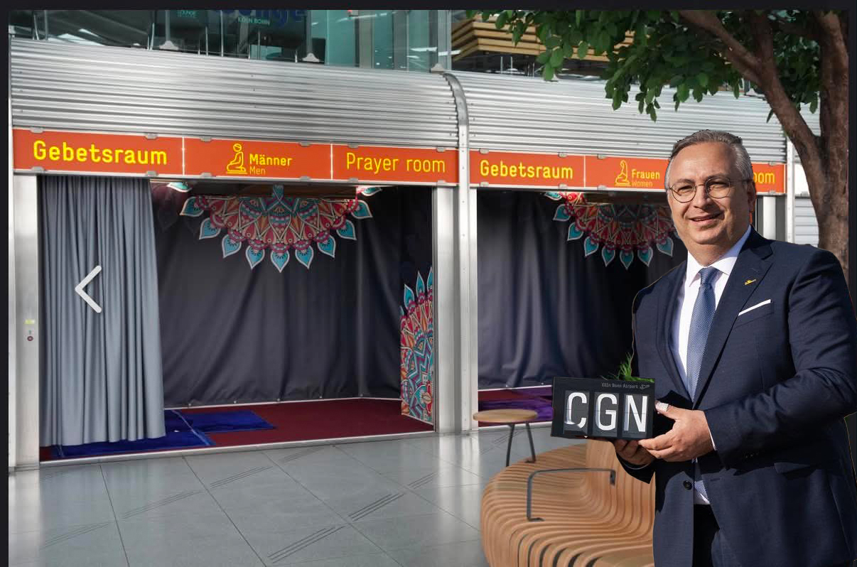 Köln/Bonn Havalimanı’nda Müslüman yolcular için anlamlı hizmet: Kadın ve erkeklere ayrı mescit açıldı
