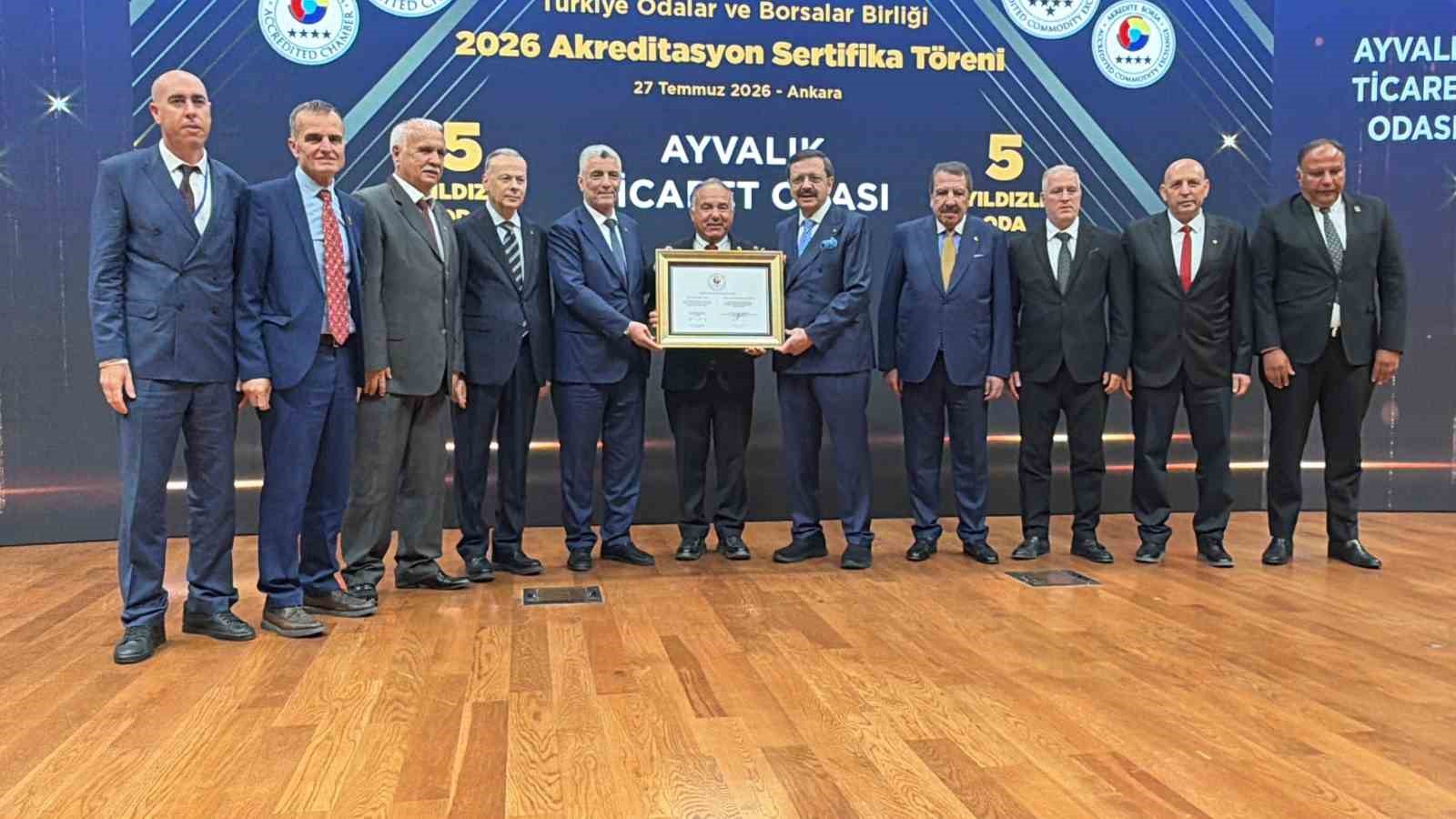 Ayvalık Ticaret Odası dördüncü kez en yüksek akreditasyon sertifikasını aldı
