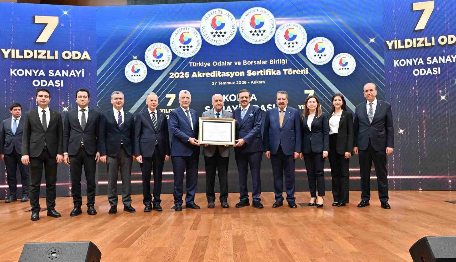 Konya Sanayi Odası, Türkiye'de ilk 7 yıldızlı akredite oda oldu