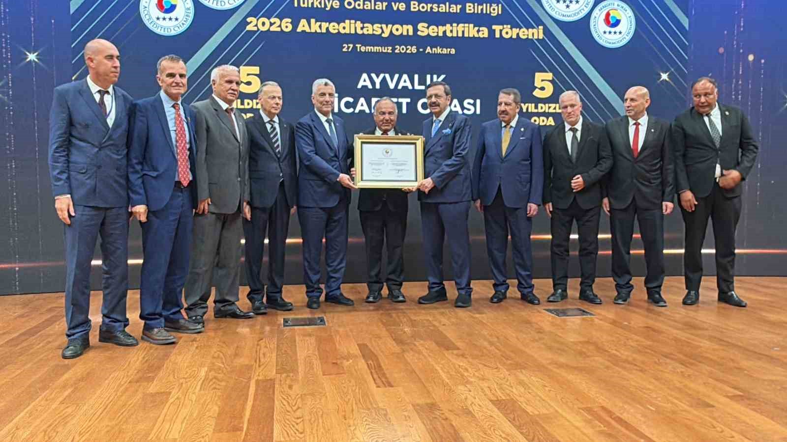 Ayvalık Ticaret Odası dördüncü kez 5 yıldızlı akredite oda olarak onaylandı