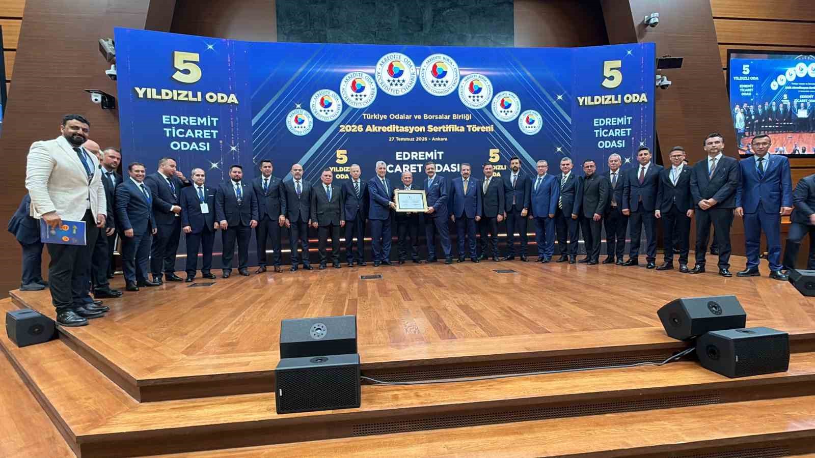 Edremit Ticaret Odası, Ankara'da 5 yıldızlı akreditasyon belgesi aldı