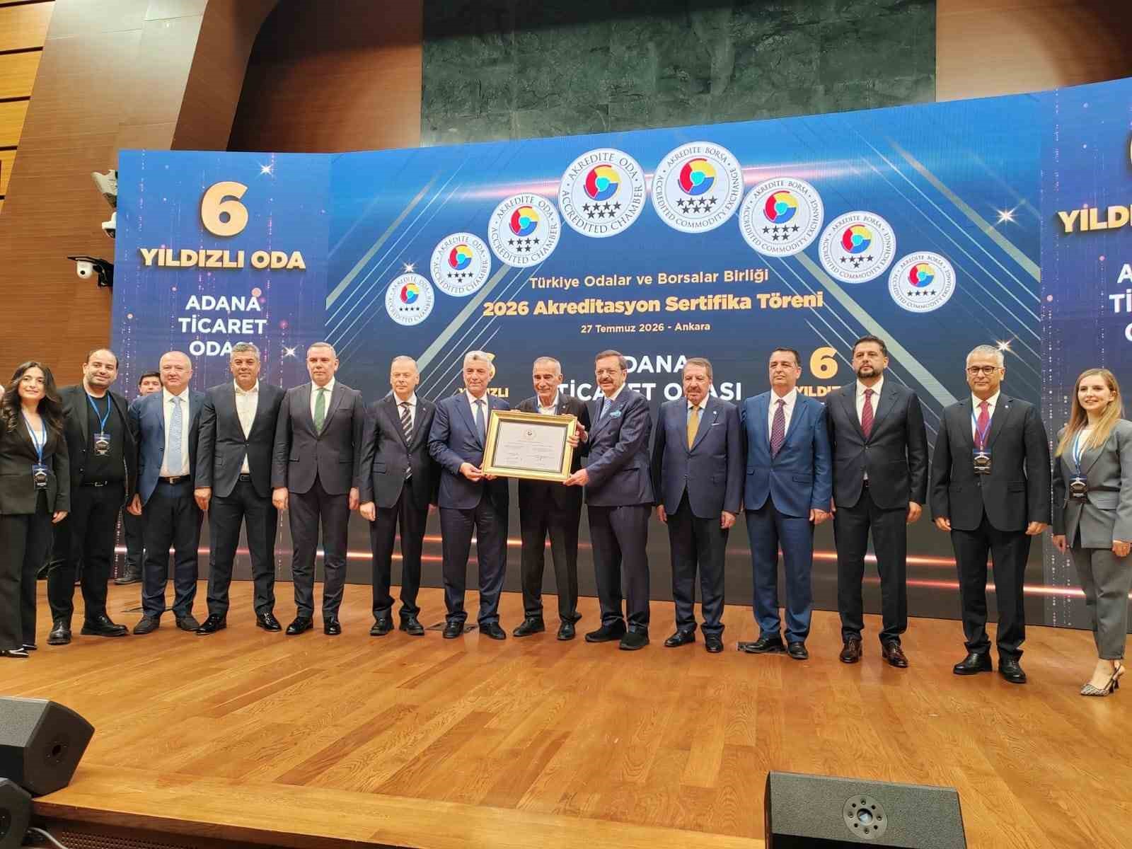 Adana Ticaret Odası uluslararası hizmet kalitesi sertifikası aldı