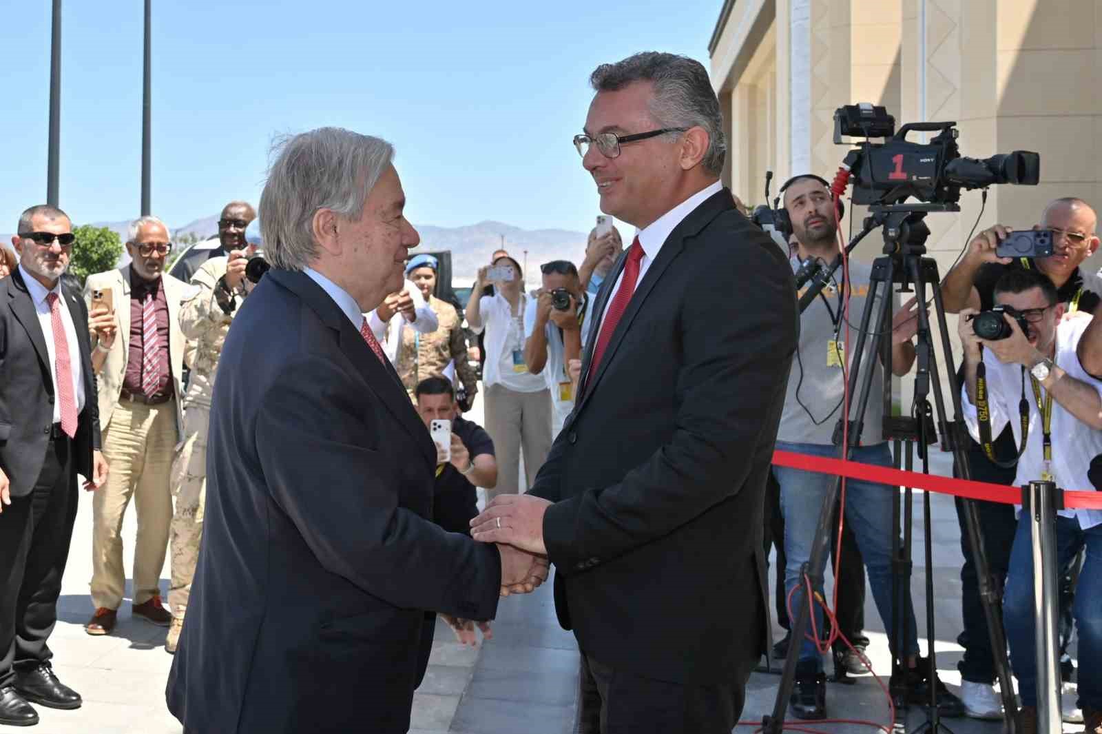 Guterres, KKTC Cumhurbaşkanı Erhürman'la görüştü