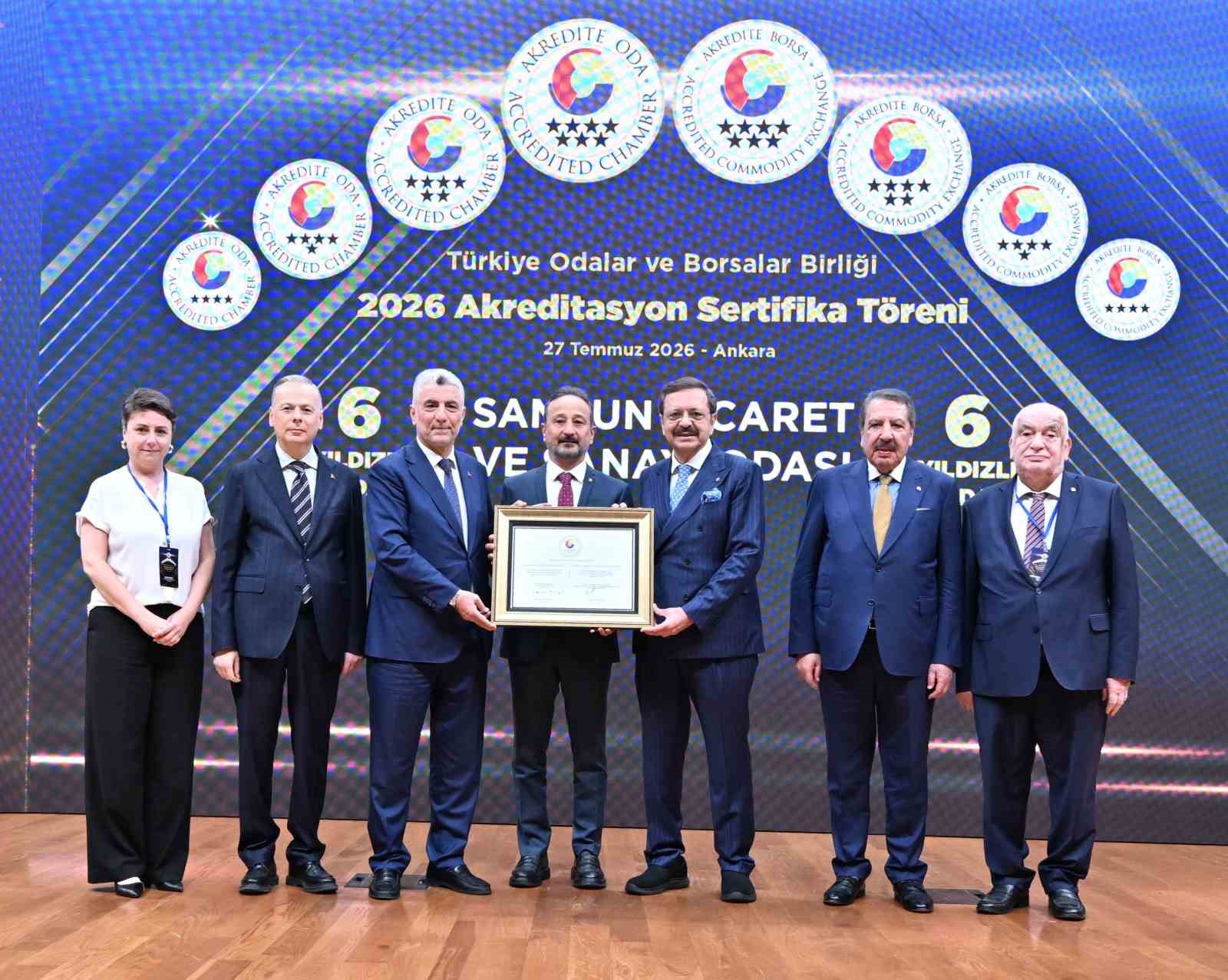 Samsun TSO akreditasyon belgesini aldı
